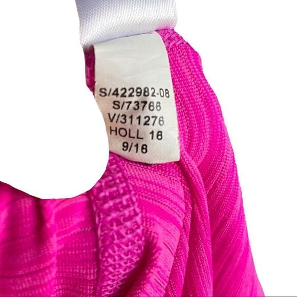 ATHLETA Chi I Pink Racerback Tank Top Shadow Stripe High Neck Light Womens XXS - Picture 10 of 10